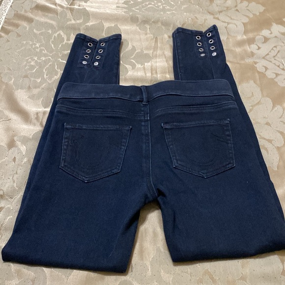 True Religion eyelet runway leggings.  Faded black with no call outs. - Picture 3 of 8